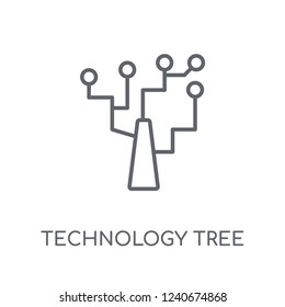 technology Tree linear icon. Modern outline technology Tree logo concept on white background from Artificial Intellegence and Future Technology collection.