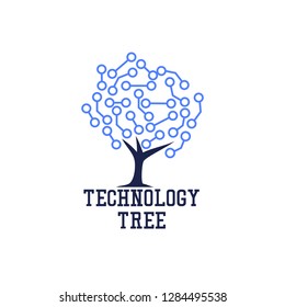 technology tree logo on white background. vector illustration