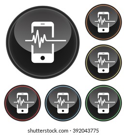 Technology Trends Icon Glossy Button Icon Set in With Various Color Highlights