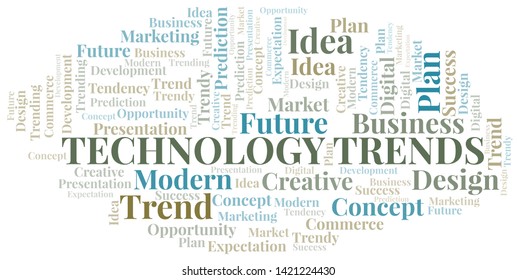 Technology Trends word cloud. Wordcloud made with text only.