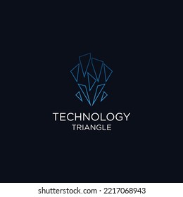 Technology Triangle logo icon design template flat vector