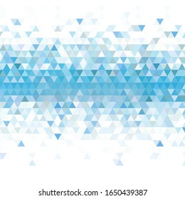 Technology triangles banner template. Vector blue triangles background