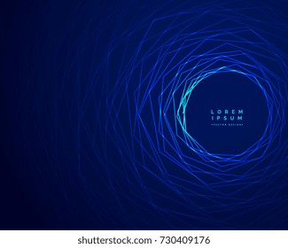 technology tunnel blue lines background design