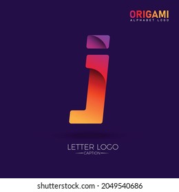 Tipo de tecnología Estilo Origami Letra profesional J Logotipo