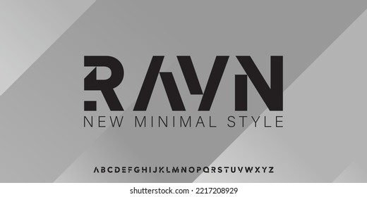 Technology typography alphabet. Abstract minimal modern fonts. Bold style. Font for Sport, Simple, Fashion, Digital, Future.