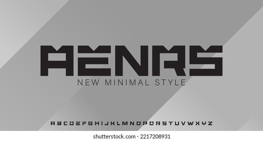 Technology typography alphabet. Abstract minimal modern fonts. Bold style. Font for Sport, Simple, Fashion, Digital, Future.