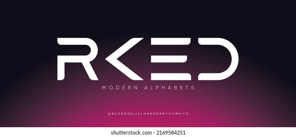 Technology typography alphabet fonts with bold style. Vector illustration and tech font. Abstract minimal modern sport, simple, fashion, digital, future creative alphabet font.