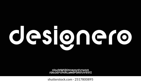 Technology typography alphabet fonts with bold style. Vector illustration and tech font. Abstract minimal modern sport, simple, fashion, digital, future creative alphabet font.
