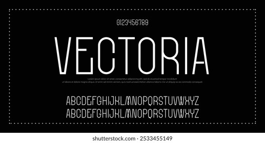 Tecnología tipografía alfabeto Fuentes con estilo audaz. Ilustración vectorial y fuente tecnológica. Abstractas minimalista deportivo moderno, simple, moderno, digital, futuro alfabeto creativo.