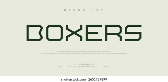 Technologie Typografie Alphabet Schriftarten mit fett Stil. Vektorgrafik und technische Schriftart. Abstrakte minimale moderne Sport, einfach, Mode, digital, Zukunft kreative Alphabet Schriftart.