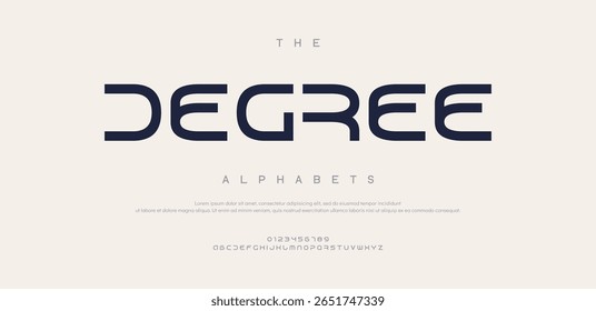 Technology typography alphabet fonts with bold style. Vector illustration and tech font. Abstract minimal modern sport, simple, fashion, digital, future creative alphabet font.