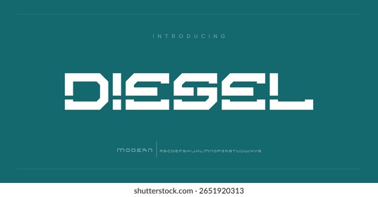 Technologie Typografie Alphabet Schriftarten mit fett Stil. Vektorgrafik und technische Schriftart. Abstrakte minimale moderne Sport, einfach, Mode, digital, Zukunft kreative Alphabet Schriftart.