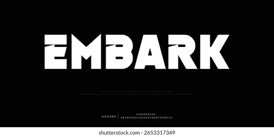Tecnología tipografía alfabeto Fuentes con estilo audaz. Ilustración vectorial y fuente tecnológica. Abstractas minimalista deportivo moderno, simple, moderno, digital, futuro alfabeto creativo.
