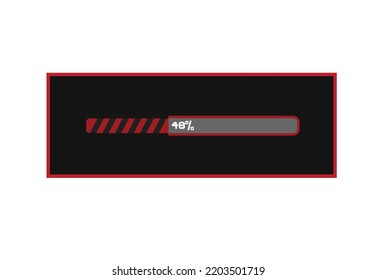 Technology UI Loading Bar with Percentage concept. Editable Clip Art.