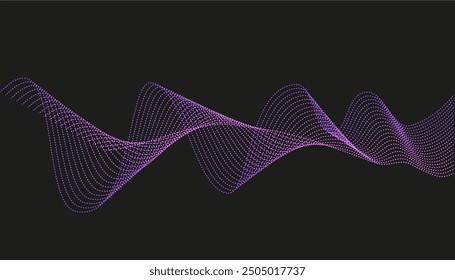Tecnología Undulate púrpura líneas de puntos de fondo Abstractas para el Anuncio, cinta de vaporwave en transparente, aislado twisted Wave, líneas de curva con efecto de mezcla