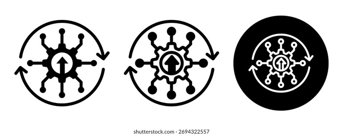 Technology Upgrade Icon Collection Glyph and Mixed Vector Illustration