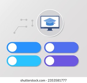 Technology usage in teaching infographic chart design element set. Abstract vector symbols for infochart with blank copy spaces. Kit with shapes for instructional graphics. Visual data presentation