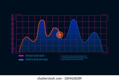 Technology user interface. Futuristic infographic diagram, modern financial statistics and analytics progress scale panel, abstract control dashboard, digital display screen, vector chart background