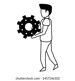 technology user making support and maintenance cartoon vector illustration graphic design
