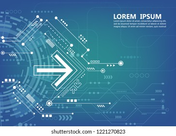technology vector background cyber arrow network