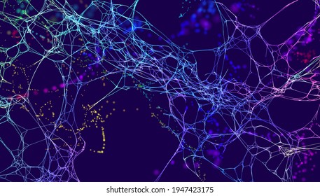 Technology vector background. Science data network vector background. Organic neural network. svg