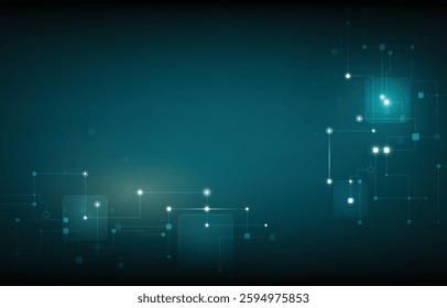  Technology vector cyber network concept.Abstract technology background.