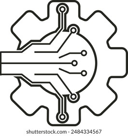 Technology Vector Design: A sleek, futuristic logo incorporating circuit-like patterns, symbolizing innovation, precision, and advanced digital solutions.