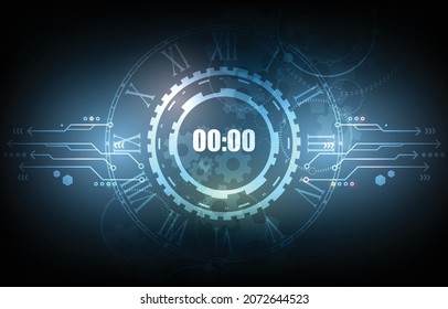 Technology vector digital clock background.technology wallpaper