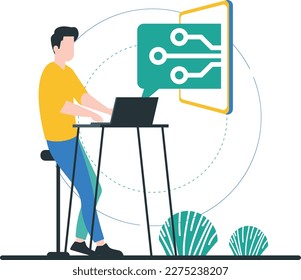 Technology Vector EPS format Modern Flat Set of Diverse Professional Characters in Action Perfect for Digital and Print Design Projects