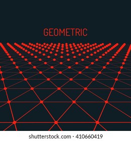 Technology vector geometric background. Futuristic concept. Connected triangles with dots. 