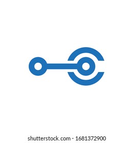 Technology- vector icon. Letter c tech logo