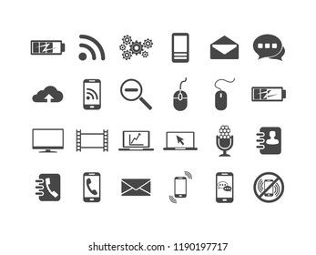 Technology vector icon set.