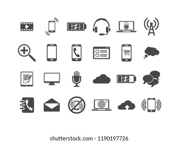 Technology vector icon set.