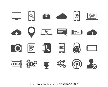 Technology vector icon set.