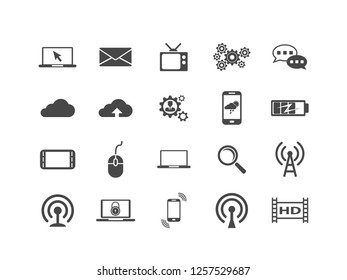 Technology vector icon set.