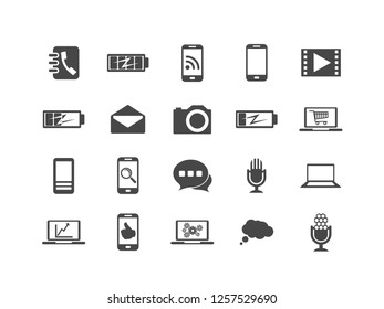 Technology vector icon set.