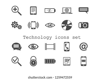 Technology vector icon set.