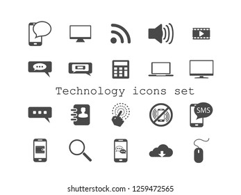 Technology vector icon set.