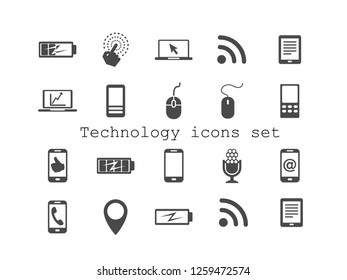 Technology vector icon set.