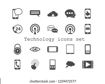 Technology vector icon set.