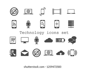 Technology vector icon set.