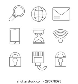 Technology vector icon set