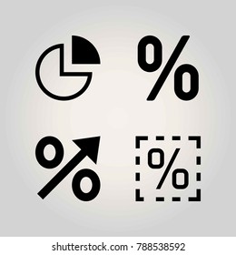 Technology vector icon set. chart, pie chart, persentage and percentage