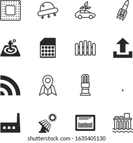 technology vector icon set such as: urban, artificial, needle, stylish, backup, gsm, invasion, processor, gps, repair, retro, storage, universe, unidentified, arrow, launch, flight, vectors