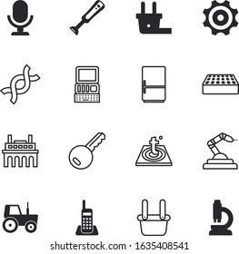 technology vector icon set such as: web, lock, gene, lab, house, smart, open, speak, number, key, field, industry, microscope, interview, casting, wire, record, broadcast, communicate, speech, clinic