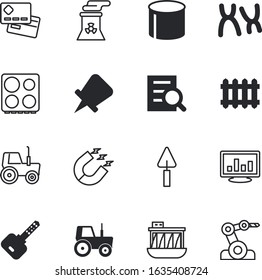 technology vector icon set such as: laptop, single, devices, magnetic, key, cold, environmental, biochemistry, tool, smoke, food, attach, financial, chip, school, tack, responsive, control, pc