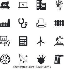 technology vector icon set such as: hot, calculation, landscape, danger, cardiology, hospital, document, apartment, gear, transportation, conservation, motor, training, cityscape, number, central