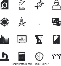 technology vector icon set such as: natural, interior, gene, monitor, ecology, buy, protect, check, geometric, network, economy, barricade, block, commercial, microscopic, eco, transport, heater