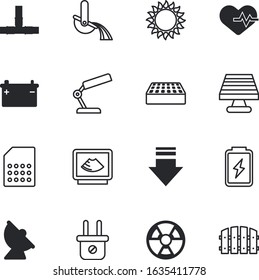 technology vector icon set such as: fit, care, cable, satellite, disconnect, travel, cartoon, water, ore, toxic, website, frequency, mine, quality, desk, web, risk, green, alternative, metallurgy