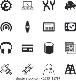 technology vector icon set such as: decoration, geometric, spiral, fitness, empty, telephone, travel, blog, frequency, market, newsletter, meter, sky, mobility, chromosomes, collection, tag, bank